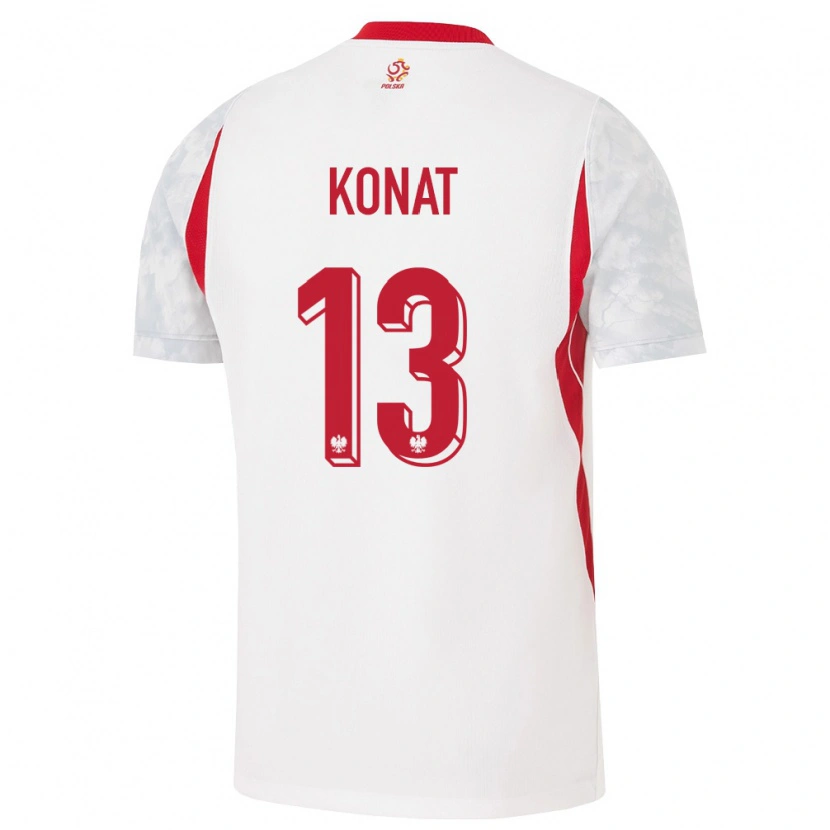 Danxen Dětské Polsko Katarzyna Konat #13 Bílá Červená Šedá Domů Hráčské Dresy 26-28 Dres