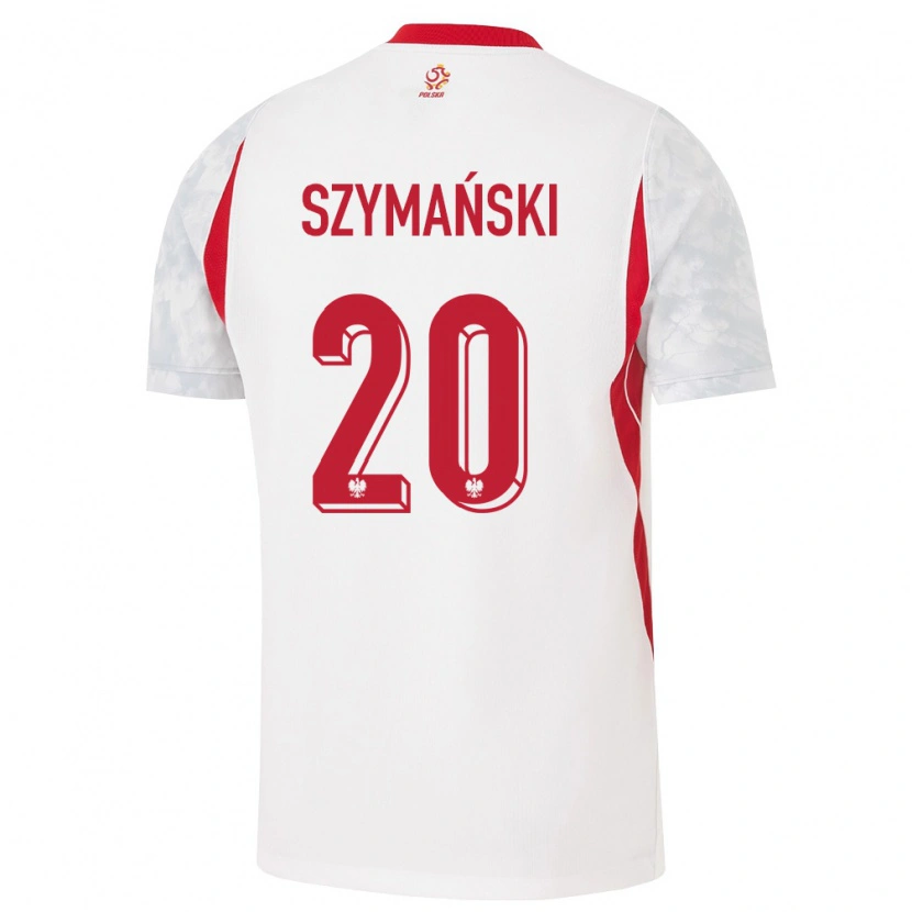 Danxen Dětské Polsko Sebastian Szymański #20 Bílá Červená Šedá Domů Hráčské Dresy 26-28 Dres
