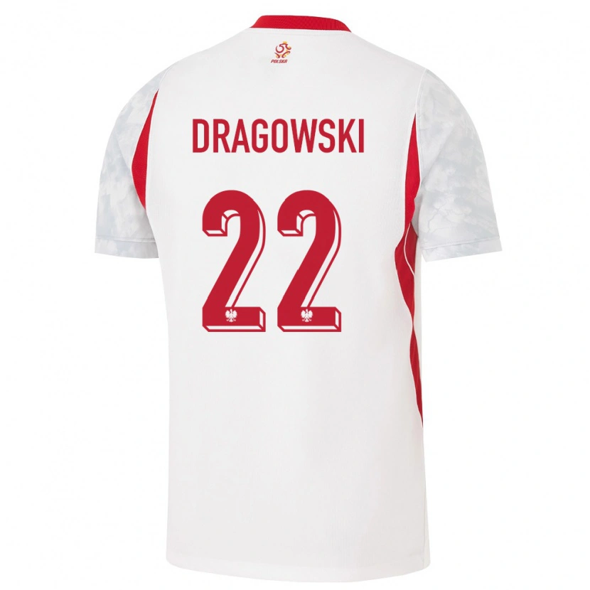 Danxen Dětské Polsko Bartłomiej Drągowski #22 Bílá Červená Šedá Domů Hráčské Dresy 26-28 Dres