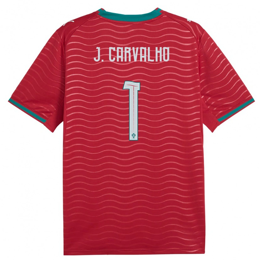 Danxen Dětské Portugalsko João Carvalho #1 Červená Zelená Bílá Domů Hráčské Dresy 26-28 Dres