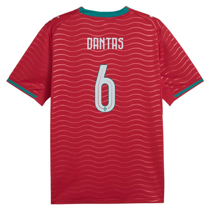 Danxen Dětské Portugalsko Tiago Dantas #6 Červená Zelená Bílá Domů Hráčské Dresy 26-28 Dres