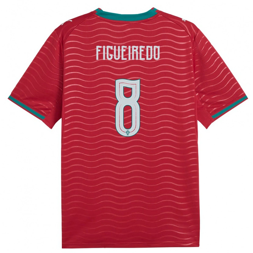 Danxen Dětské Portugalsko Miguel Figueiredo #8 Červená Zelená Bílá Domů Hráčské Dresy 26-28 Dres