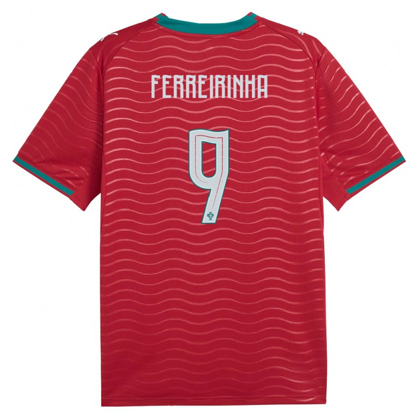 Danxen Dětské Portugalsko Afonso Ferreirinha #9 Červená Zelená Bílá Domů Hráčské Dresy 26-28 Dres