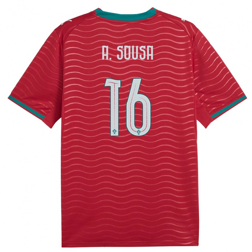 Danxen Dětské Portugalsko Afonso Sousa #16 Červená Zelená Bílá Domů Hráčské Dresy 26-28 Dres