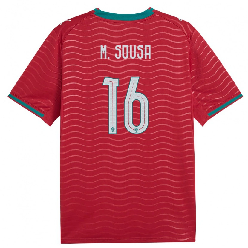Danxen Dětské Portugalsko Martim Sousa #16 Červená Zelená Bílá Domů Hráčské Dresy 26-28 Dres