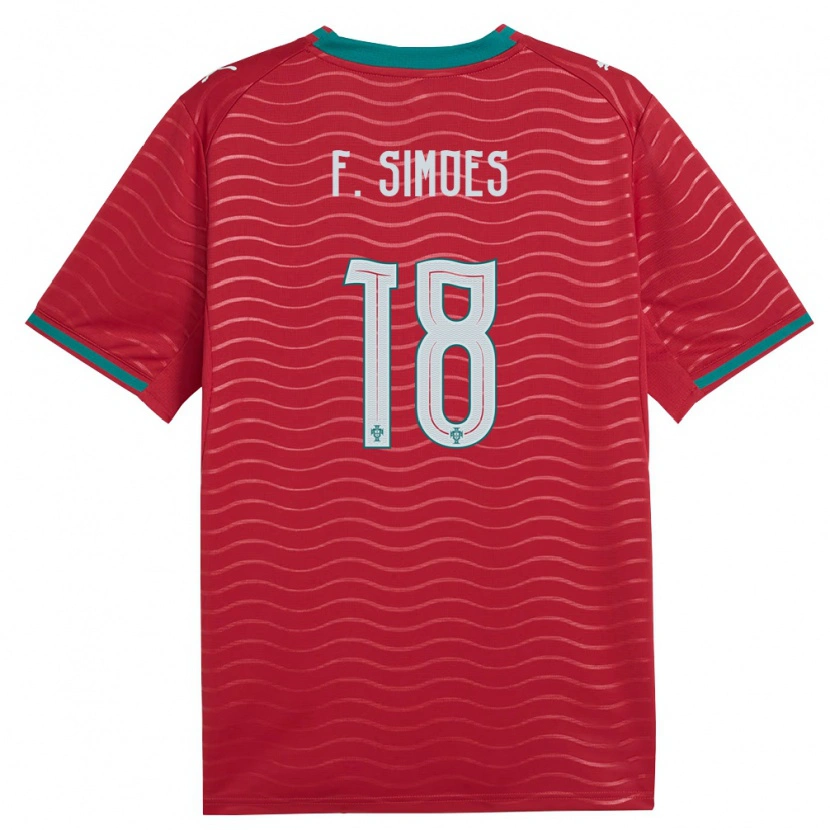 Danxen Dětské Portugalsko Francisco Simões #18 Červená Zelená Bílá Domů Hráčské Dresy 26-28 Dres