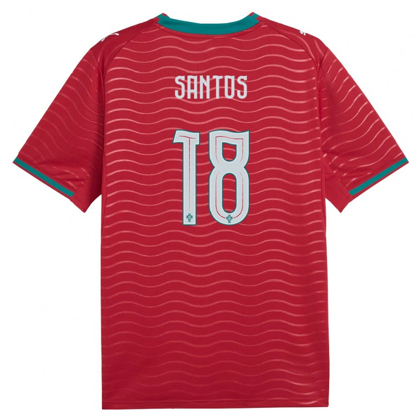 Danxen Dětské Portugalsko Gonçalo Santos #18 Červená Zelená Bílá Domů Hráčské Dresy 26-28 Dres