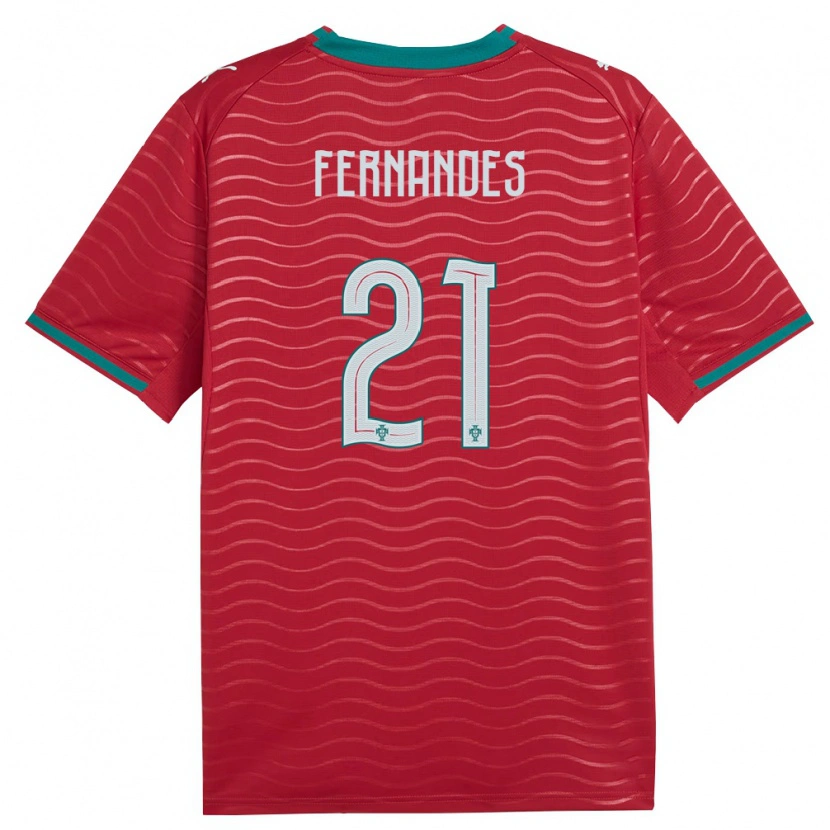 Danxen Dětské Portugalsko Roger Fernandes #21 Červená Zelená Bílá Domů Hráčské Dresy 26-28 Dres