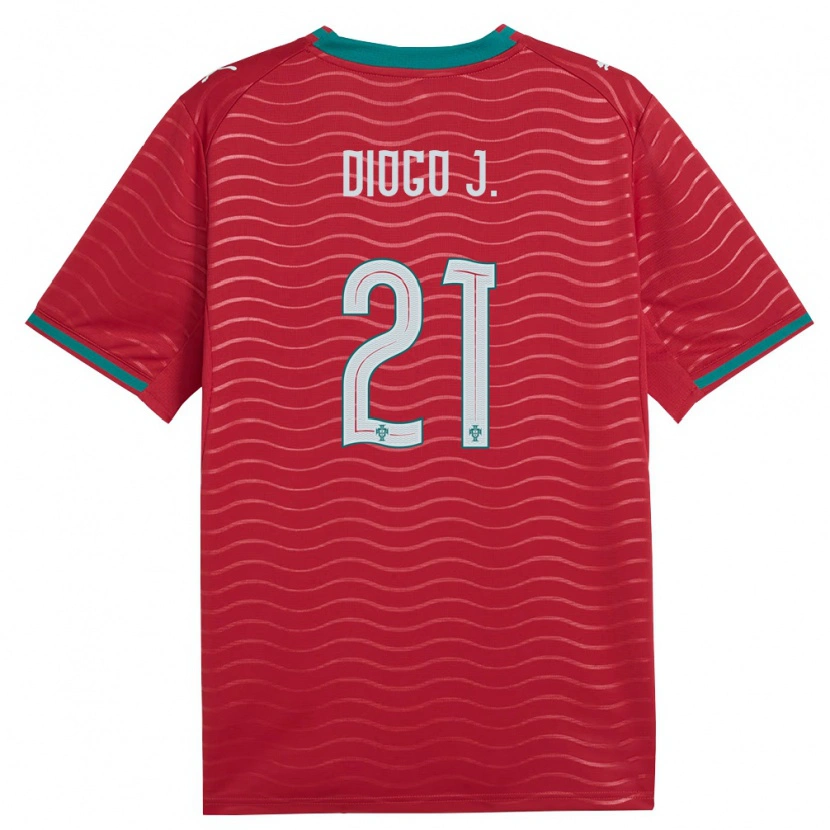 Danxen Dětské Portugalsko Diogo Jota #21 Červená Zelená Bílá Domů Hráčské Dresy 26-28 Dres