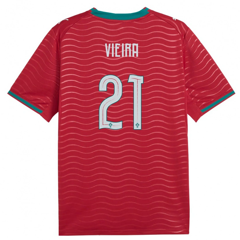 Danxen Dětské Portugalsko Fabio Vieira #21 Červená Zelená Bílá Domů Hráčské Dresy 26-28 Dres