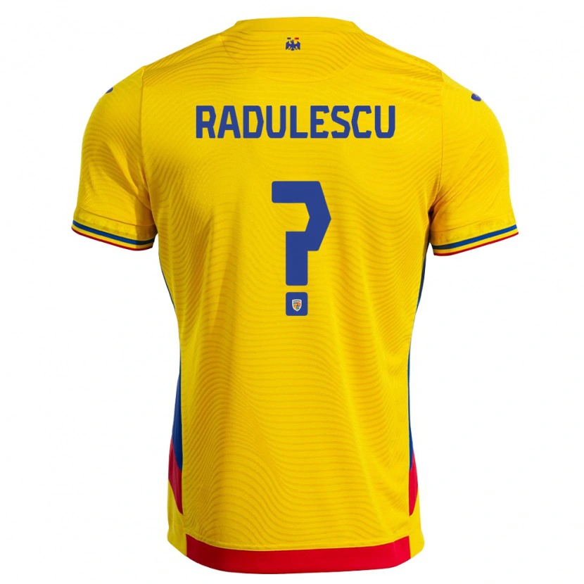 Danxen Dětské Rumunsko Ștefan Rădulescu #0 Žlutá Červená Domů Hráčské Dresy 26-28 Dres