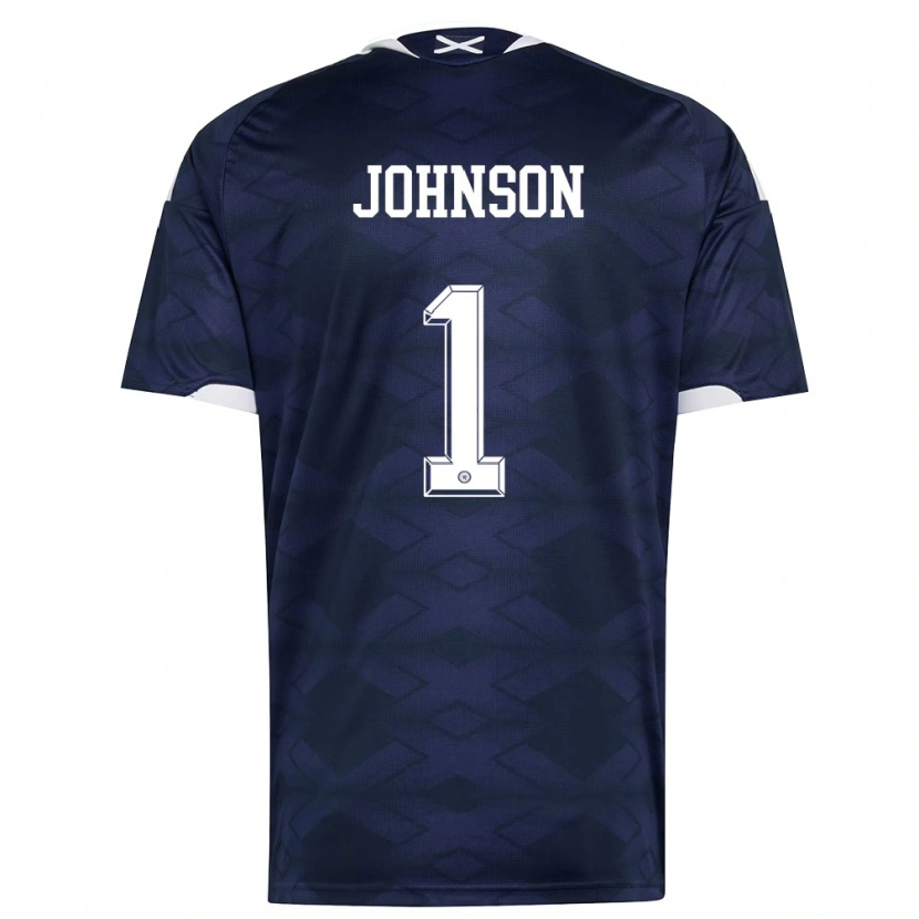 Danxen Dětské Skotsko Murray Johnson #1 Námořnická Bílá Domů Hráčské Dresy 26-28 Dres