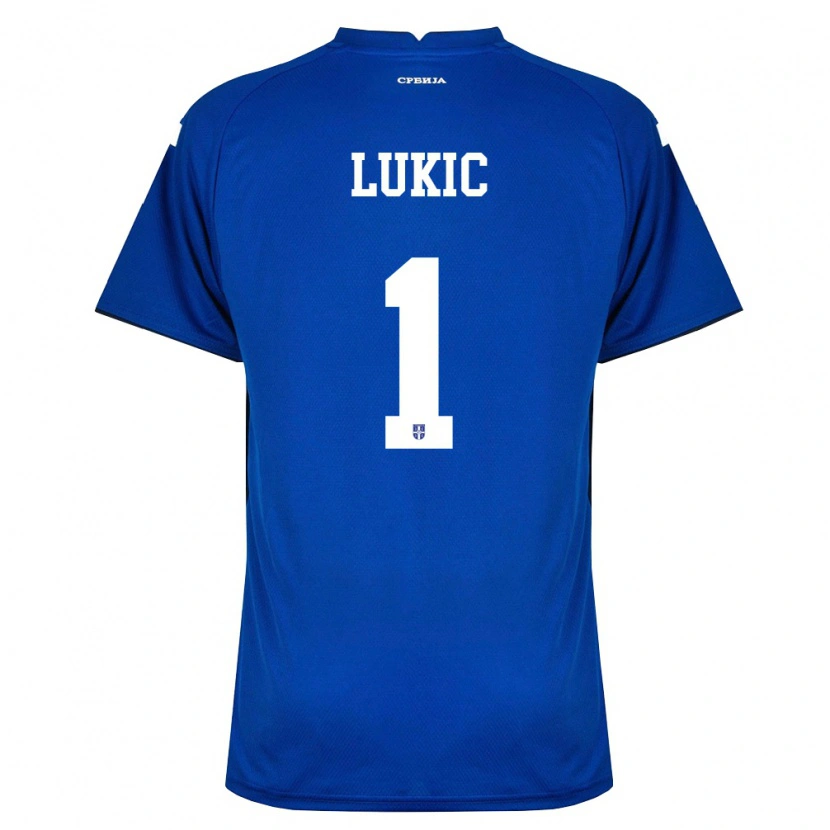 Danxen Dětské Srbsko Ognjen Lukic #1 Námořnická Červená Domů Hráčské Dresy 26-28 Dres