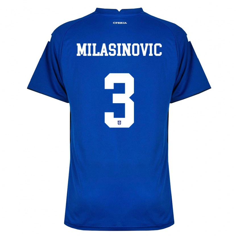 Danxen Dětské Srbsko Andrija Milasinovic #3 Námořnická Červená Domů Hráčské Dresy 26-28 Dres