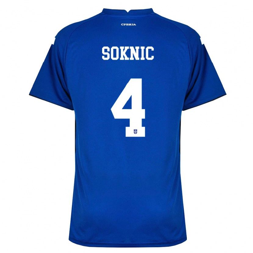 Danxen Dětské Srbsko Luka Soknic #4 Námořnická Červená Domů Hráčské Dresy 26-28 Dres