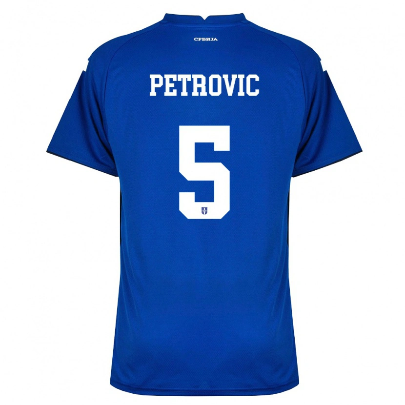 Danxen Dětské Srbsko Njegos Petrovic #5 Námořnická Červená Domů Hráčské Dresy 26-28 Dres
