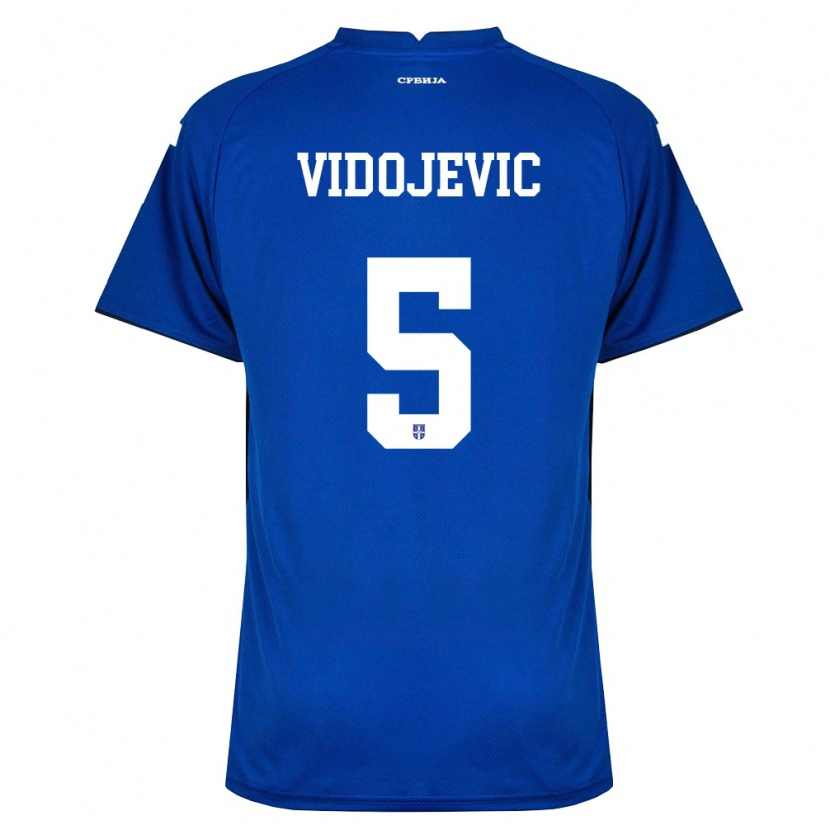 Danxen Dětské Srbsko Nemanja Vidojevic #5 Námořnická Červená Domů Hráčské Dresy 26-28 Dres