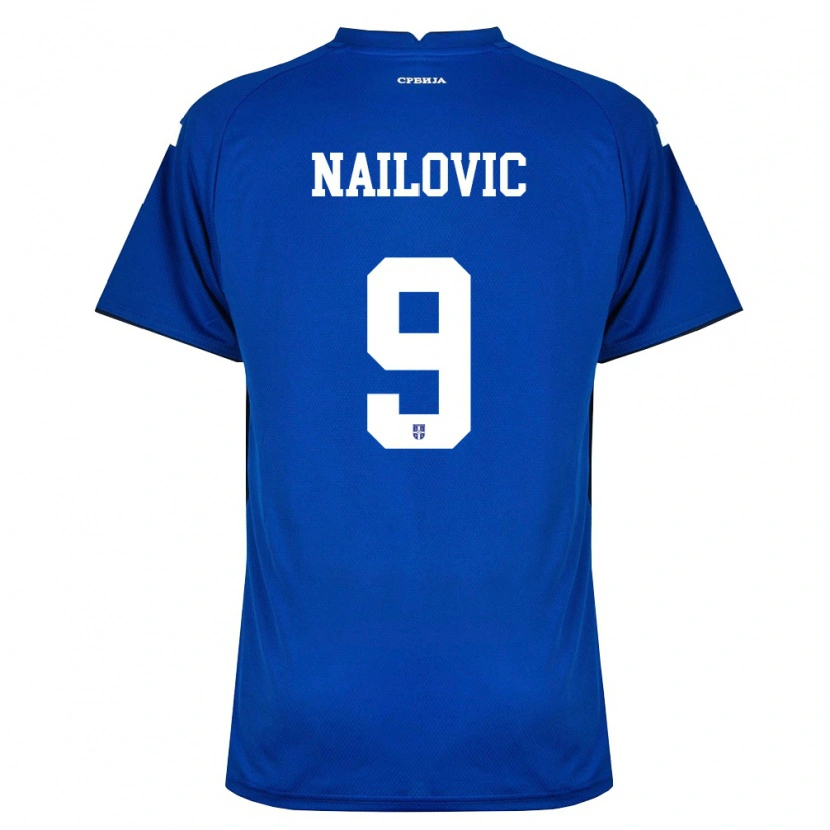 Danxen Dětské Srbsko Kabir Nailovic #9 Námořnická Červená Domů Hráčské Dresy 26-28 Dres