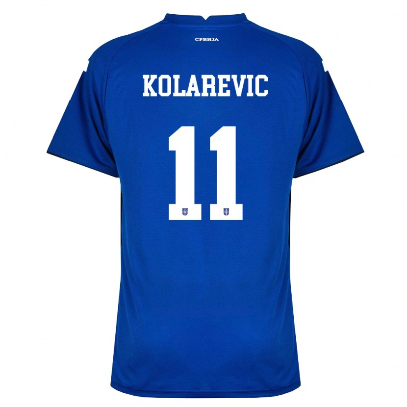 Danxen Dětské Srbsko Milan Kolarevic #11 Námořnická Červená Domů Hráčské Dresy 26-28 Dres