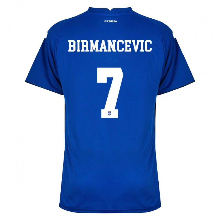 Danxen Dětské Srbsko Veljko Birmancevic #7 Námořnická Červená Domů Hráčské Dresy 26-28 Dres