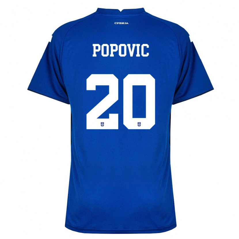 Danxen Dětské Srbsko Matija Popović #20 Námořnická Červená Domů Hráčské Dresy 26-28 Dres