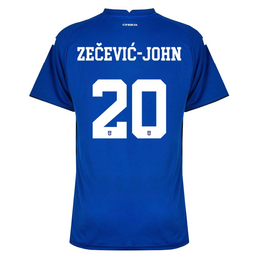 Danxen Dětské Srbsko Louis Zečević-John #20 Námořnická Červená Domů Hráčské Dresy 26-28 Dres