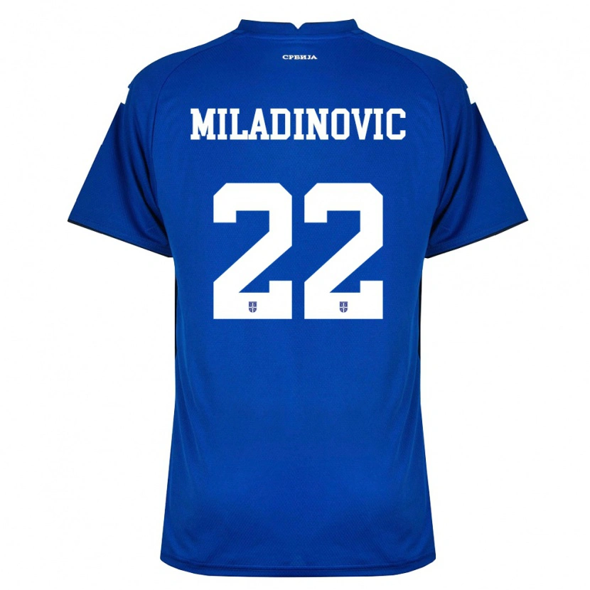 Danxen Dětské Srbsko Igor Miladinovic #22 Námořnická Červená Domů Hráčské Dresy 26-28 Dres