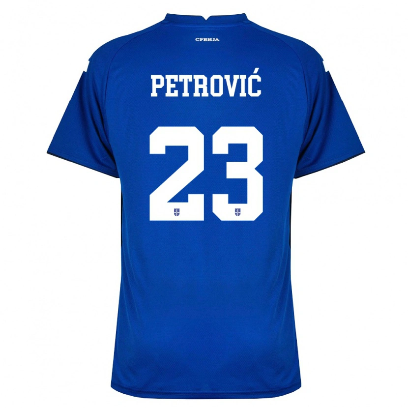 Danxen Dětské Srbsko Jovana Petrovic #23 Námořnická Červená Domů Hráčské Dresy 26-28 Dres