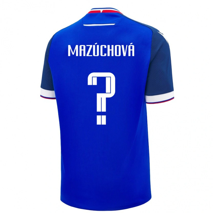 Danxen Dětské Slovensko Lenka Mazúchová #0 Modrá Bílá Domů Hráčské Dresy 26-28 Dres