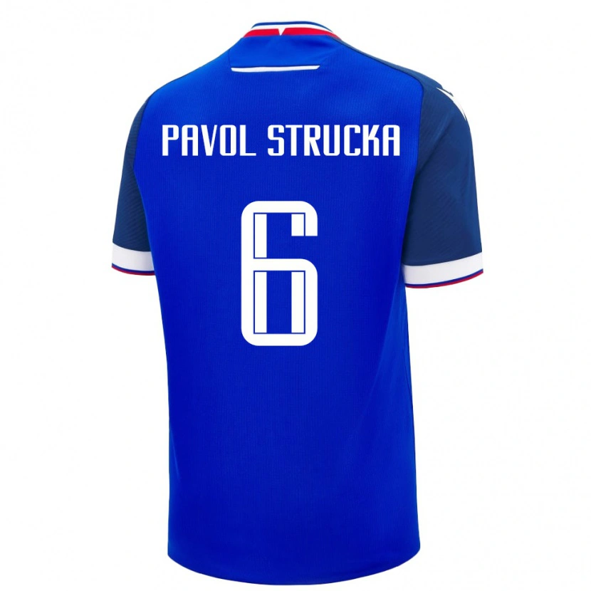 Danxen Dětské Slovensko Kristian Pavol Strucka #6 Modrá Bílá Domů Hráčské Dresy 26-28 Dres