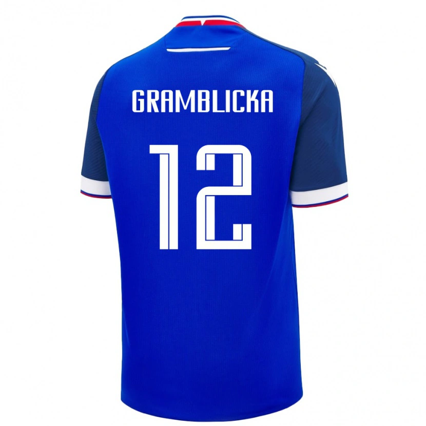 Danxen Dětské Slovensko Daniel Gramblicka #12 Modrá Bílá Domů Hráčské Dresy 26-28 Dres