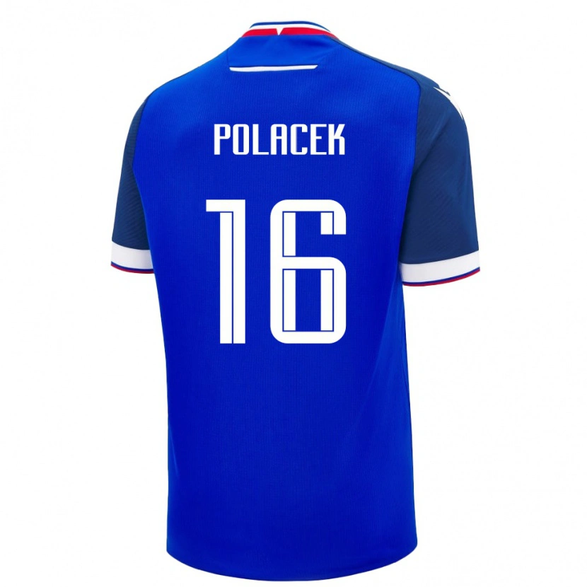 Danxen Dětské Slovensko Richard Polacek #16 Modrá Bílá Domů Hráčské Dresy 26-28 Dres