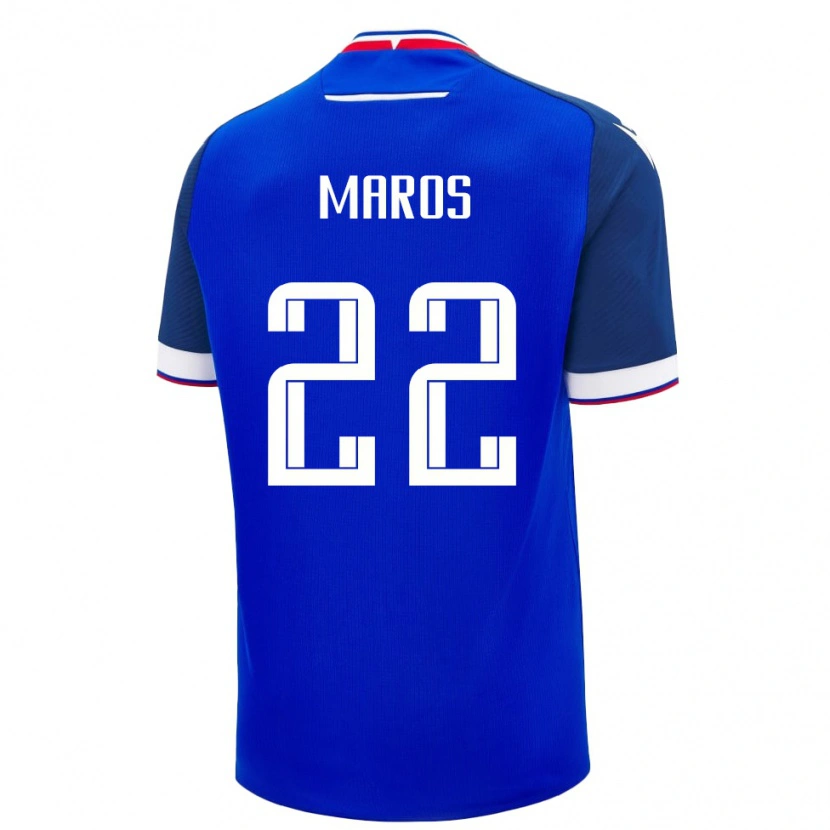 Danxen Dětské Slovensko Alexej Maros #22 Modrá Bílá Domů Hráčské Dresy 26-28 Dres