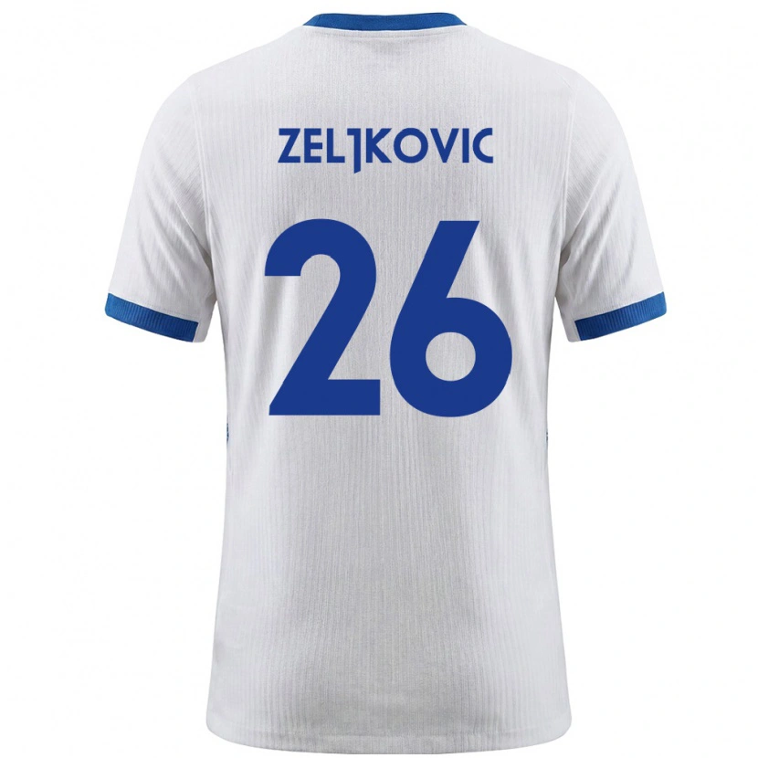 Danxen Dětské Slovinsko Adrian Zeljkovic #26 Bílá Modrá Domů Hráčské Dresy 26-28 Dres