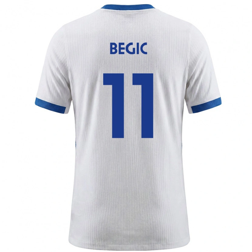 Danxen Dětské Slovinsko Tjas Begic #11 Bílá Modrá Domů Hráčské Dresy 26-28 Dres