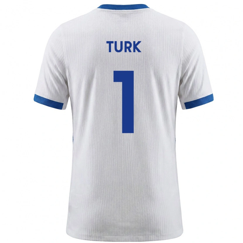 Danxen Dětské Slovinsko Martin Turk #1 Bílá Modrá Domů Hráčské Dresy 26-28 Dres