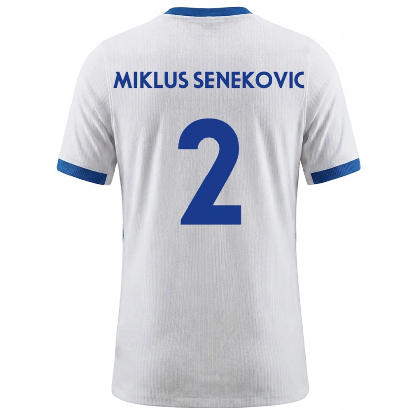 Danxen Dětské Slovinsko Gal Miklus Senekovic #2 Bílá Modrá Domů Hráčské Dresy 26-28 Dres
