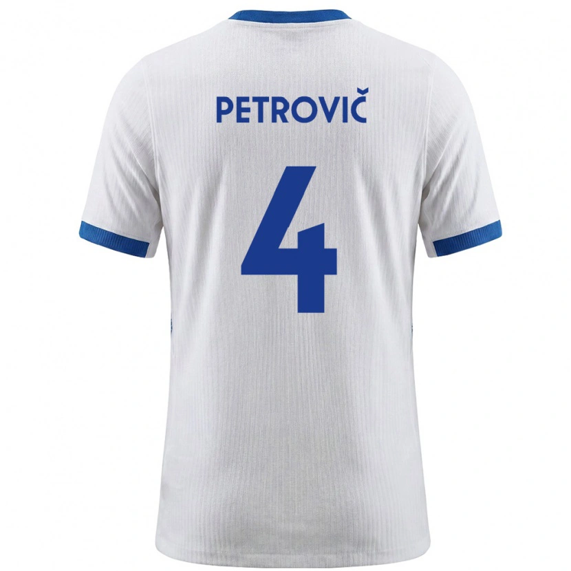 Danxen Dětské Slovinsko Dejan Petrovic #4 Bílá Modrá Domů Hráčské Dresy 26-28 Dres