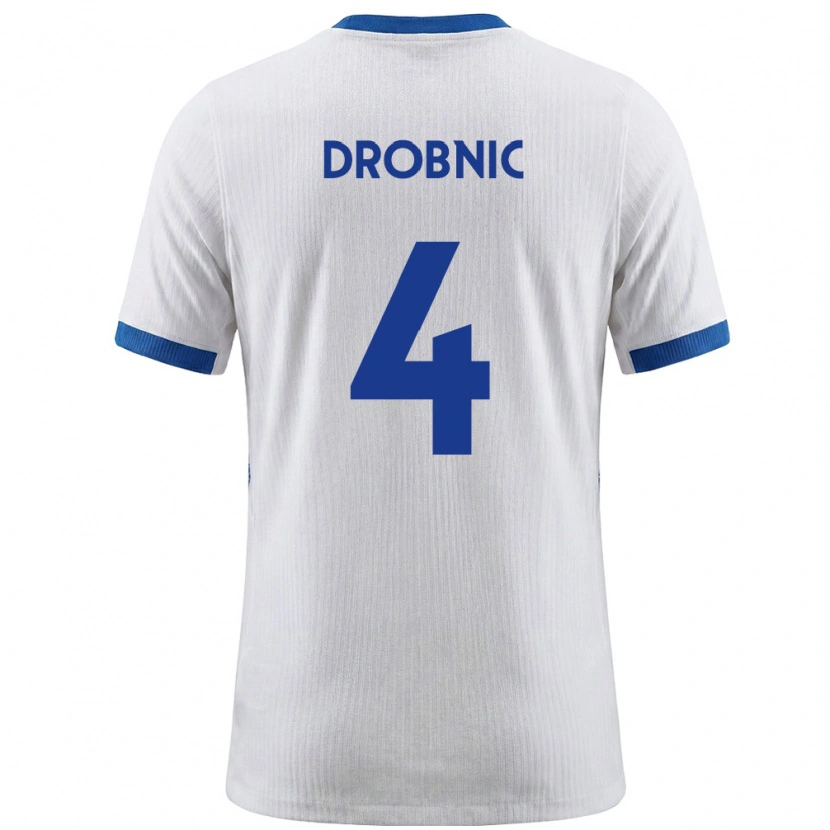 Danxen Dětské Slovinsko Matic Drobnic #4 Bílá Modrá Domů Hráčské Dresy 26-28 Dres