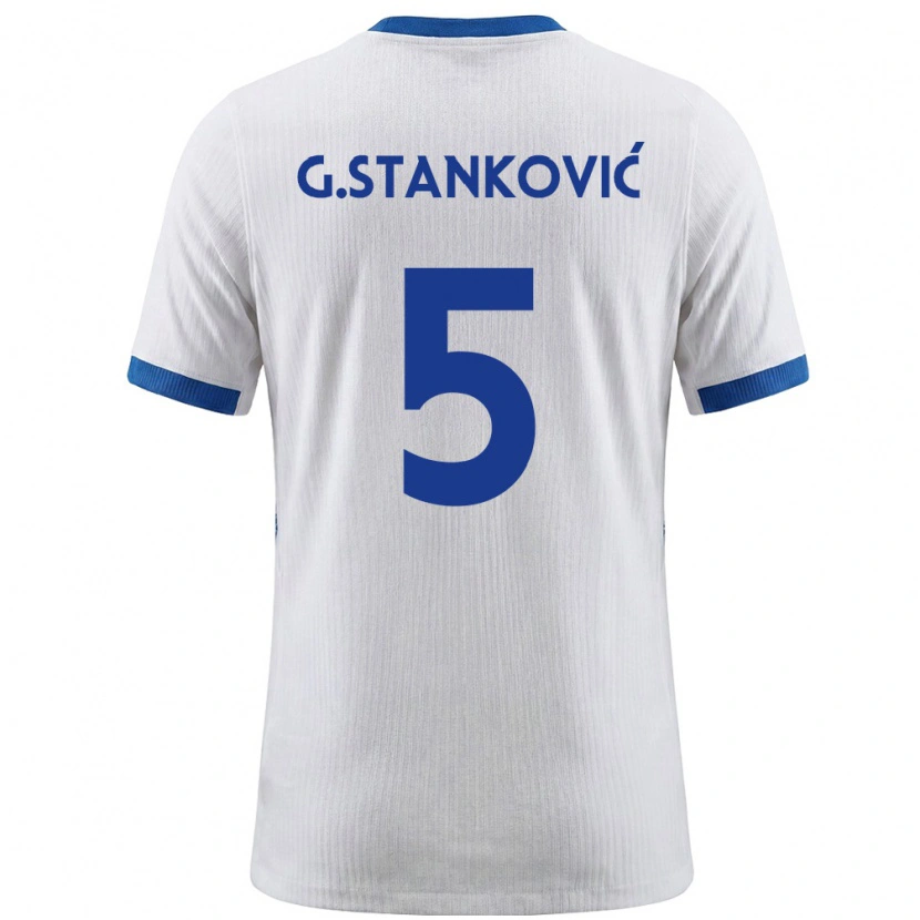 Danxen Dětské Slovinsko Jon Gorenc Stankovic #5 Bílá Modrá Domů Hráčské Dresy 26-28 Dres