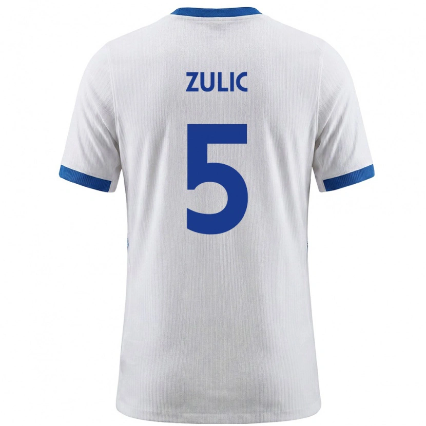 Danxen Dětské Slovinsko Anel Zulic #5 Bílá Modrá Domů Hráčské Dresy 26-28 Dres