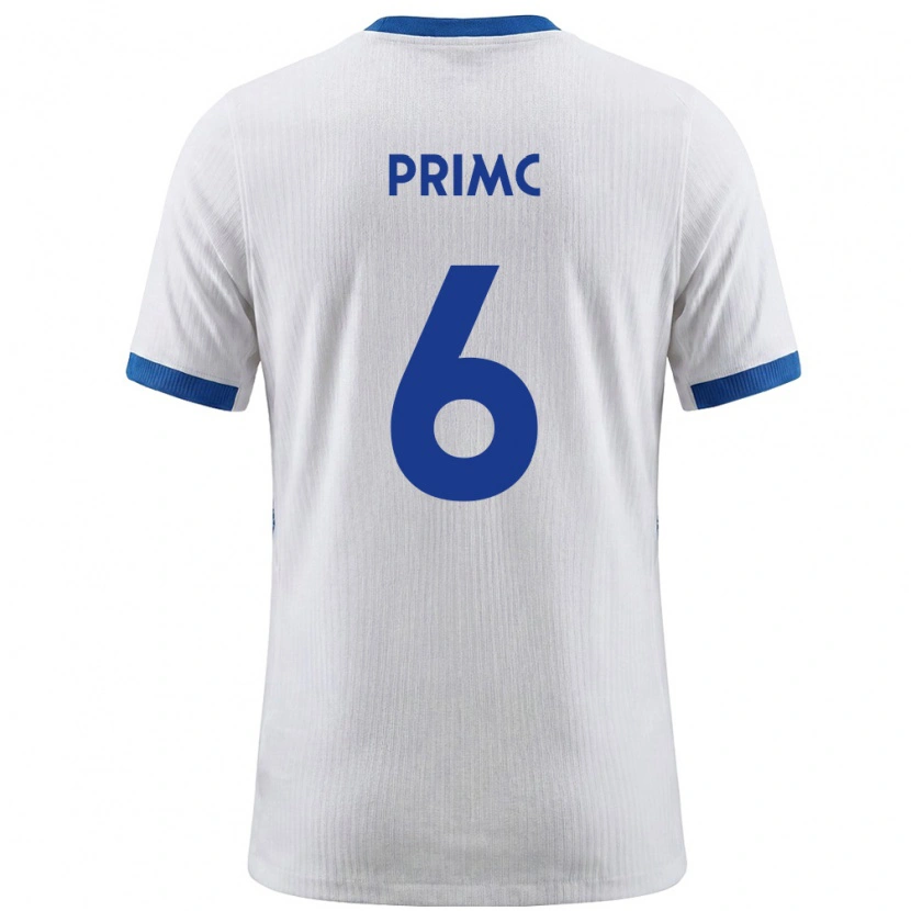 Danxen Dětské Slovinsko Tai Primc #6 Bílá Modrá Domů Hráčské Dresy 26-28 Dres
