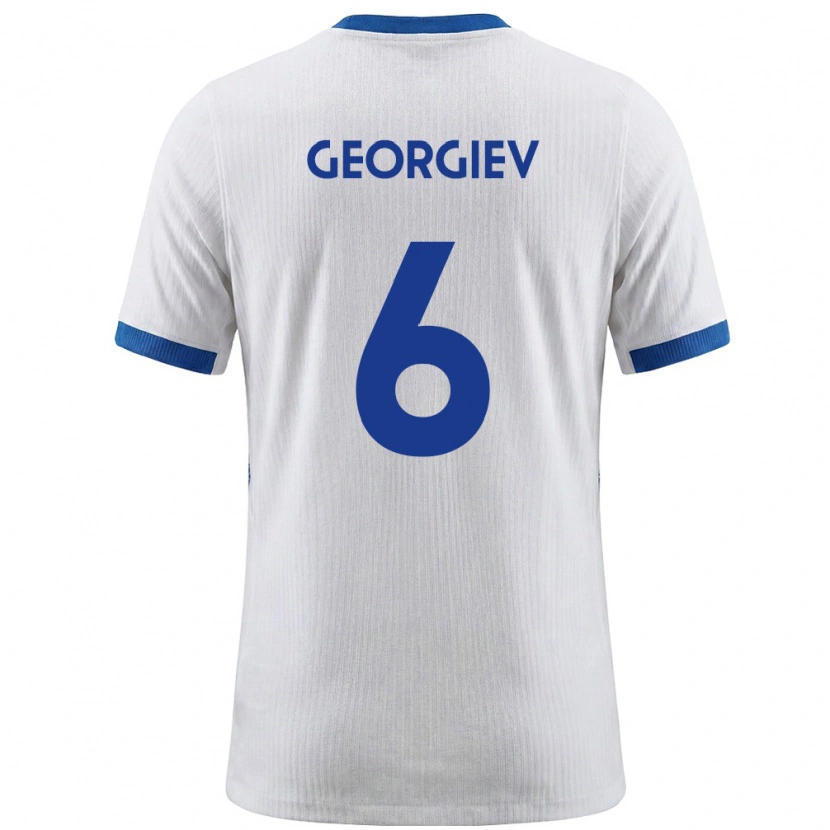 Danxen Dětské Slovinsko Luka Georgiev #6 Bílá Modrá Domů Hráčské Dresy 26-28 Dres