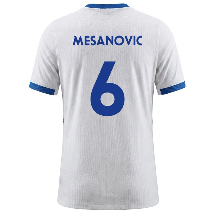 Danxen Dětské Slovinsko Emin Mesanovic #6 Bílá Modrá Domů Hráčské Dresy 26-28 Dres