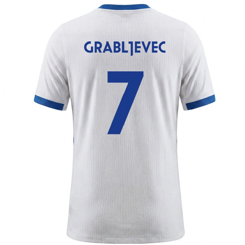Danxen Dětské Slovinsko Anze Grabljevec #7 Bílá Modrá Domů Hráčské Dresy 26-28 Dres