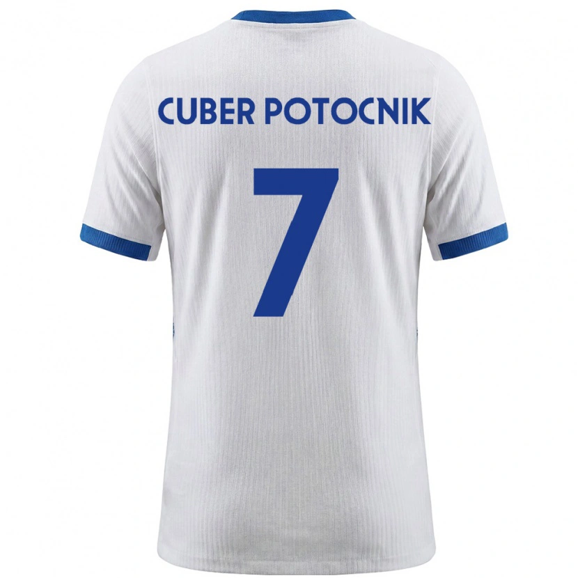 Danxen Dětské Slovinsko Jaka Cuber Potocnik #7 Bílá Modrá Domů Hráčské Dresy 26-28 Dres