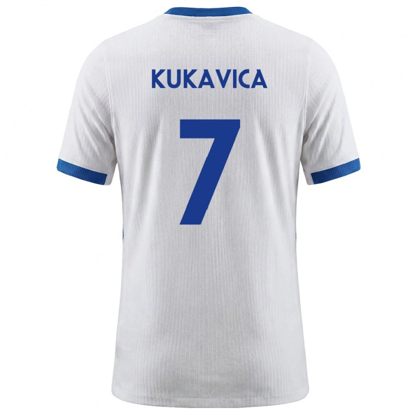 Danxen Dětské Slovinsko Inas Kukavica #7 Bílá Modrá Domů Hráčské Dresy 26-28 Dres