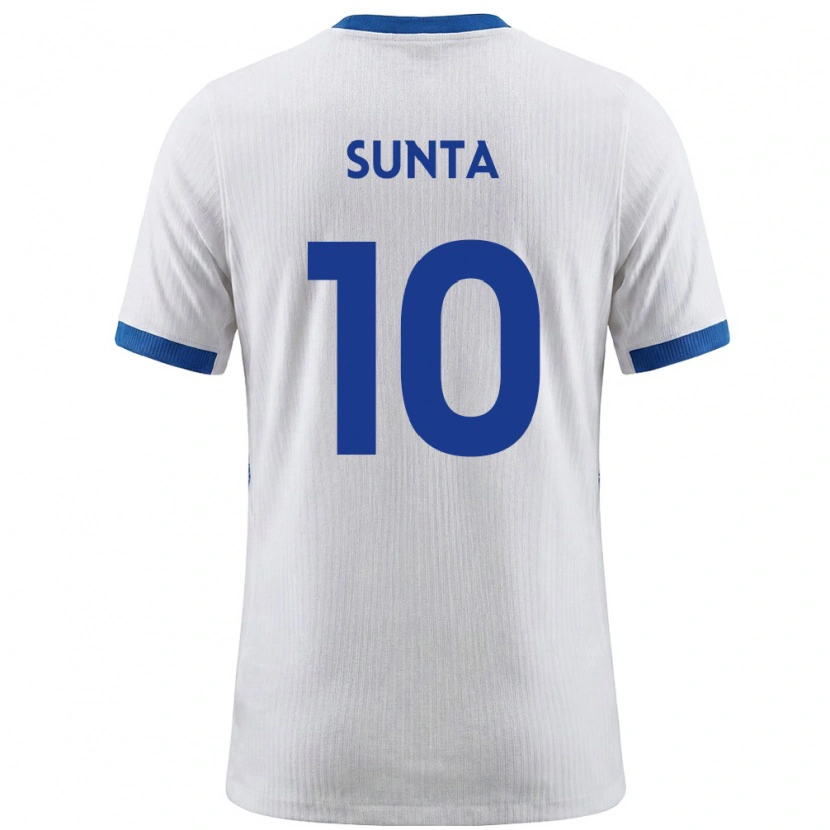 Danxen Dětské Slovinsko Sven Sunta #10 Bílá Modrá Domů Hráčské Dresy 26-28 Dres