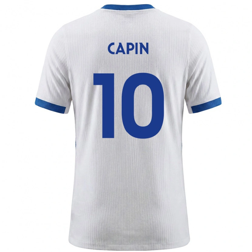 Danxen Dětské Slovinsko Stefan Capin #10 Bílá Modrá Domů Hráčské Dresy 26-28 Dres