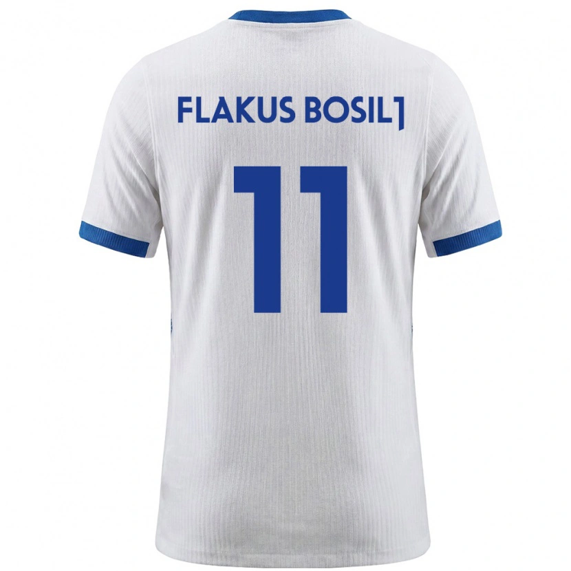 Danxen Dětské Slovinsko David Flakus Bosilj #11 Bílá Modrá Domů Hráčské Dresy 26-28 Dres